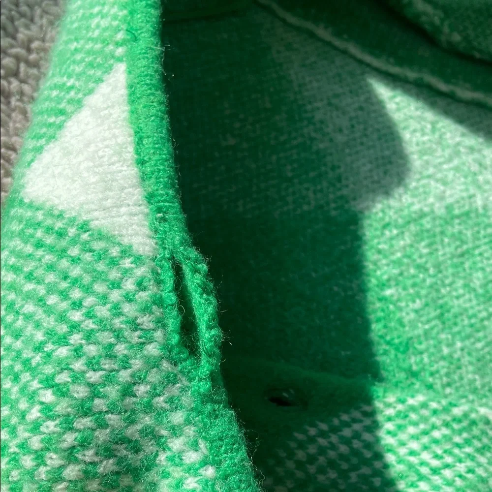 Zara Bright Green & Light Green Argyle Cropped Cardigan - Picture 4 of 4